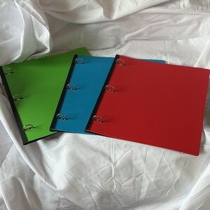Red, Blue, and Green 3-Ring Binders